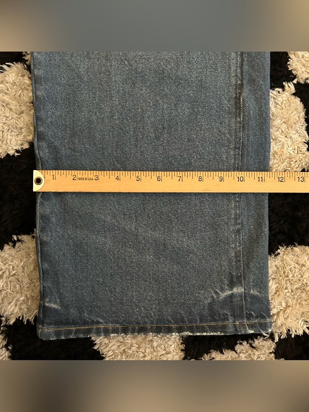 Halara Wide-Leg M Leggings with Denim Jeans Print - Pull On Full Stretch Pants - Picture 5 of 7